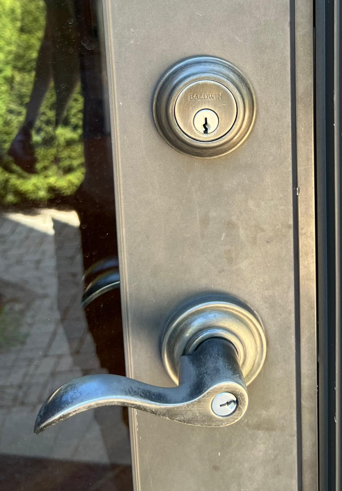 Residential single sided deadbolt installed on home door by Magic Lock NC (3)